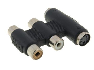 Przejście RCA gniazdo 2x -gniazdo 2x +1x SVHS 3490