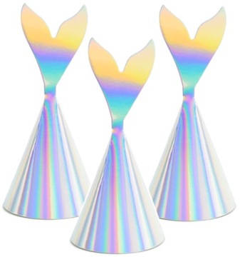 CZAPECZKI URODZINOWE MERMAID SYRENKA-6SZT-0404