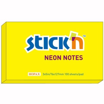 Notes samoprzylepny 127x76 Stickin neonowy żółty