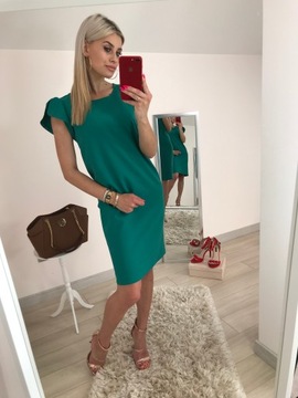 Elegancka sukienka Wesele zielona- szmaragdowa -44+ gratis