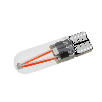 ŻARÓWKA LED COB FILAMENT W5W T10 12V 24V CZERWONA