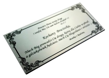 Tabliczka 10 x 5 cm samoprzylepna dedykacja GRAWER