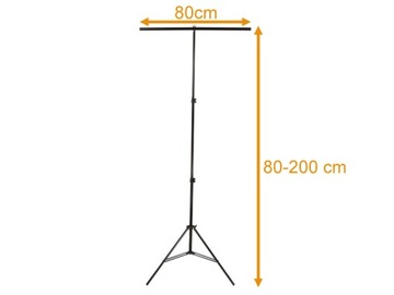 ФОНОВОЙ КОМПЛЕКТ ТИП 80 см Штатив 200 см + ЗАЖИМЫ