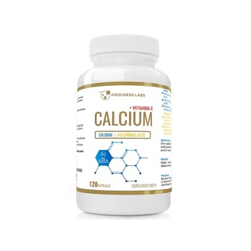 PROGRESS CALCIUM 800mg + WITAMINA C 200mg 120 KAPS WAPŃ NA KOŚCI ODPORNOŚĆ