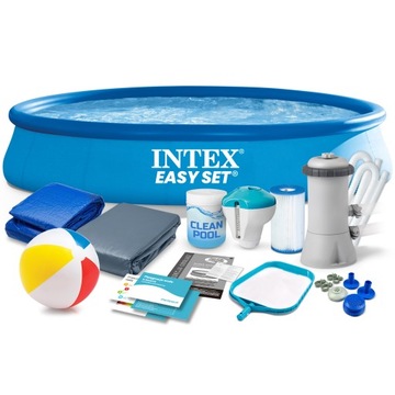 BASEN OGRODOWY ROZPOROWY INTEX 457x84 zestaw POMPA POKRYWA 16W1