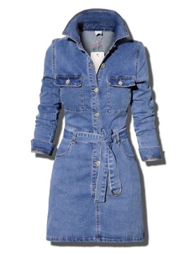 #JS725 СВИТШОТ Джинсовое платье, ЭЛАСТИК, S