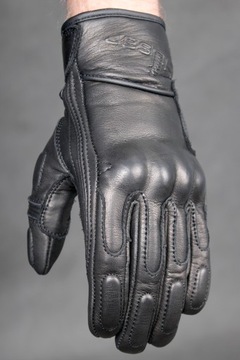 Мотоциклетные перчатки HUSAR IMPACT из натуральной кожи, черные
