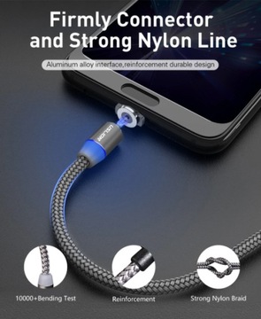 Кабель для зарядки Micro Usb, 2 метра, 2 метра, магнитный