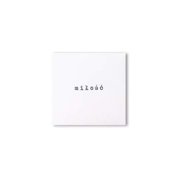 Białe etui pudełko opakowanie folder na płytę CD DVD napis czarny MIŁOŚĆ