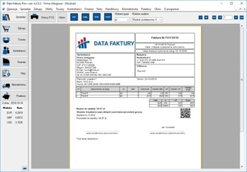 Data faktury PRO+ LAN program do fakturowania, zintegrowany z KSeF