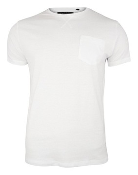 Biały Męski T-shirt bez Nadruku Brave Soul- M