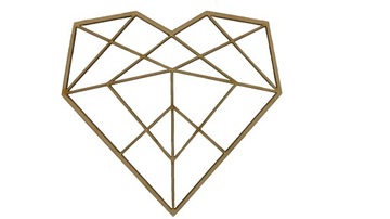 Geometryczne serce drewniane 6 cm decoupage S3