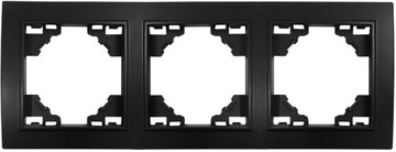 QUADRA RAMKA POTRÓJNA CZARNA MATOWA PREMIUM MAT