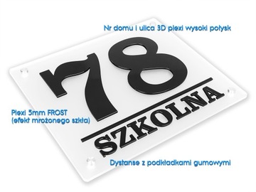 Адресная табличка НОМЕР для ДОМА 3D Морозное стекло