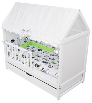 Детская кроватка 2в1 Jaś house с 3 ящиками 120x60