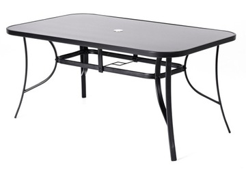 SZKLANY STÓŁ OGRODOWY TARASOWY 90x150x73 cm