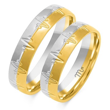 ZŁOTE OBRĄCZKI ŚLUBNE- LINIA ŻYCIA -próba 585, 4mm