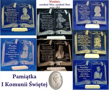 I KOMUNIA ŚWIĘTA PAMIĄTKA GRAWEROWANA GRAWER-FOTO
