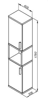 Комплект из 3-х грушево-белых шкафов с умывальником 50 см.