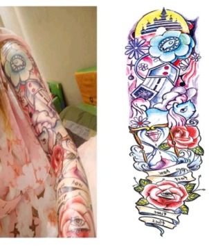 NAKLEJANY TATUAŻ KALKOMANIA TATTOO KWIATY