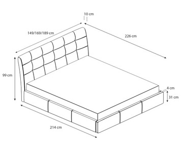 Кровать для спальни AL 160x200 с контейнером