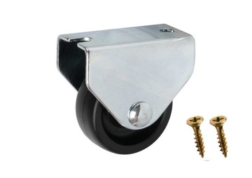 KÓŁKO KOŁO STAŁE MEBLOWE CZARNE FI 30 MM