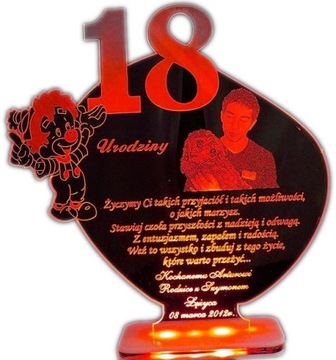 OSIEMNASTKA ROCZEK URODZINY 18 20 30 40 FOTO LED