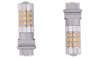 ДВОЙНОЙ ЦВЕТ 42 LED 2835 P27/7W 3157 БЕЛЫЙ ОРАНЖЕВЫЙ