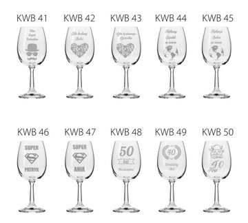 KIELISZEK DO WINA BIAŁEGO Z GRAWER-EM NA ŚLUB PREZENT Urodziny