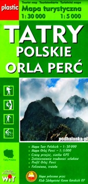 Tatry Polskie - Orla Perć - mapa Laminowna