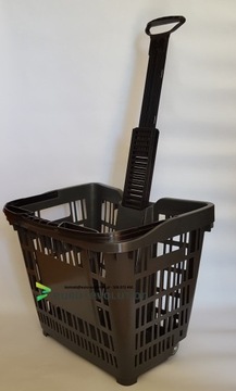 КОРЗИНА ПОКУПОЧНАЯ НА КОЛЕСАХ С РУЧКОЙ - Графит