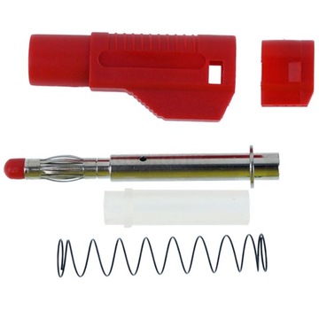 Wtyk banan 4mm prosty czerwony Amass 25.450.1