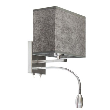 Szary kinkiet ADDIS lampa do czytania + panel LED