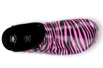 ZEBRA PINK drewniaki lakierowane chodaki KLOGGA 36