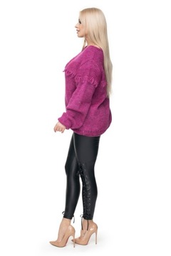 30062 МЯГКИЙ ПУШИСТЫЙ ДЖЕМПЕР С БАХРОМ ЦВЕТА