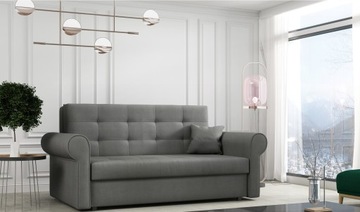 VIVA III SILVER sofa pikowana dwójka tapczanik
