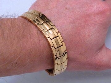 ЗОЛОТОЙ БРАСЛЕТ ЗДОРОВЬЯ МУЖСКОЙ МАГНИТНЫЙ БРАСЛЕТ СИЛЬНЫЙ ОРИГИНАЛ