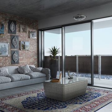 OSŁONA MATA BALKONOWA TECHNORATTAN OCZKOWANA 0,9x3 + OPASKI ZACISKOWE