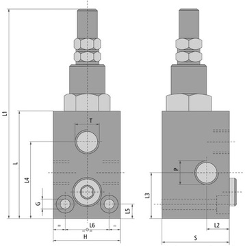 ГИДРАВЛИЧЕСКИЙ ПЕРЕПУСКНОЙ КЛАПАН 3/8 45Л МАНОМЕТР 400