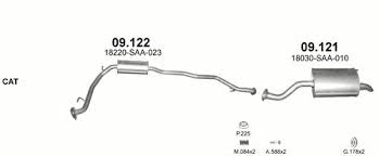 TŁUMIK ŚRODKOWY HONDA JAZZ 1.2I 8V/1.4I 8V