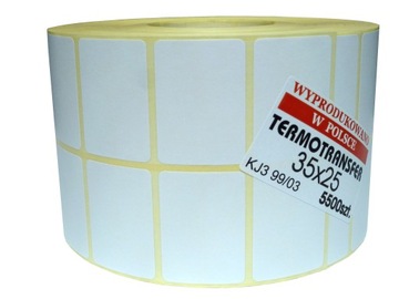 Etykiety termotransferowe 35x25 ZEBRA nalepki 5500