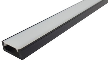 Profil LED CZARNY 2m do taśm LED 8 10 mm + KLOSZ