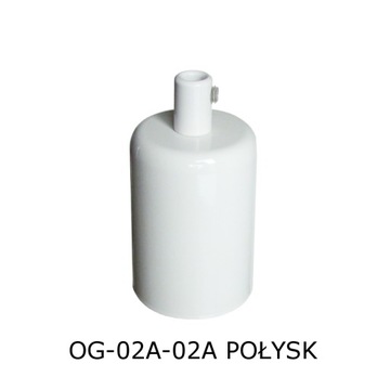 Oprawka E27 osłonka biała połysk do żarówki i lamp