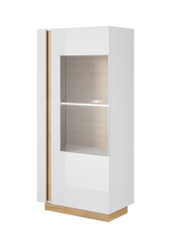 Witryna niska biała + dąb nowoczesna 72 cm AR3