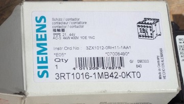 Контактор 22А, 24В, Siemens 3RT1016