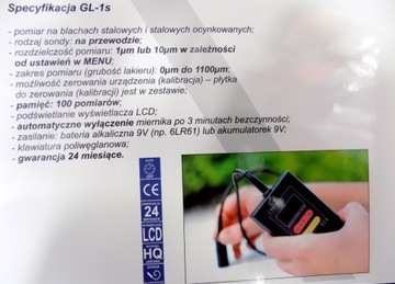 ИЗМЕРИТЕЛЬ ТОЛЩИНОМЕРА КРАСКИ GL-1S PRODIG-TECH