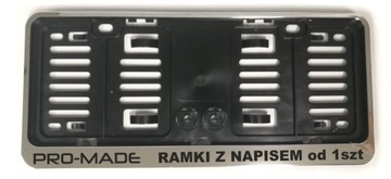 RAMKA DO TABLICY REJESTRACYJNEJ CHROM MAŁA +napis
