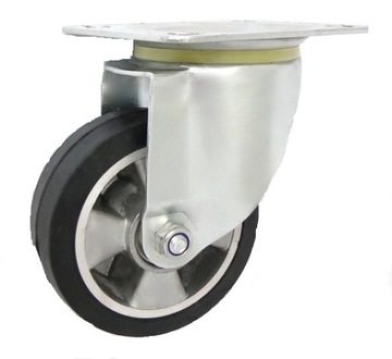 KOŁO KOŁA fi 125 mm SKRĘTNE ALUMINIOWO GUMOWE