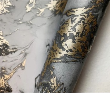 РОСКОШНЫЕ ОБОИ СЕРЫЙ МРАМОР ЖИДКОЕ ЗОЛОТО REFLETTS