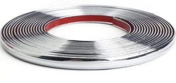 Listwa ozdobna taśma chromowana chrom 12 mm 8m dekoracyjna 12mm x 8 metrów